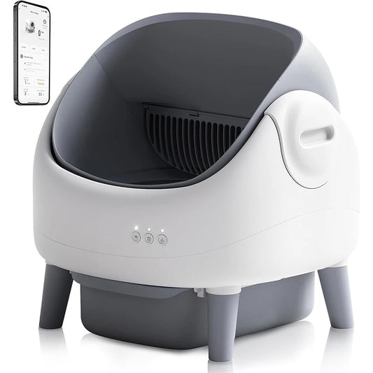 Self-Cleaning Semi-Open Smart Litter Box for Cats with Odor Control & APP Monitoring